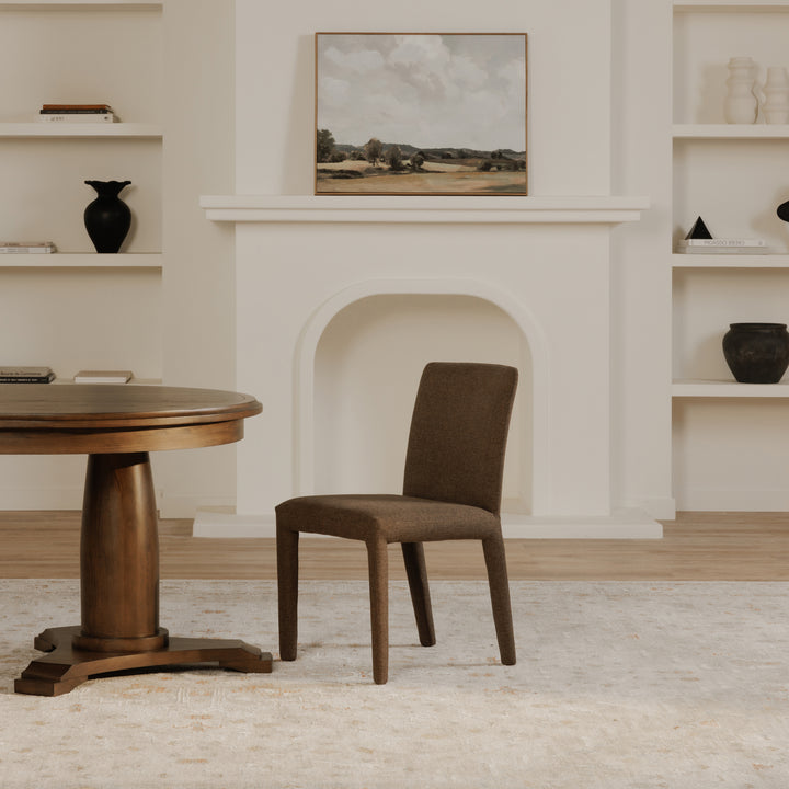 Sleek Squared Dining Duo: Comfortable Upholstered Chairs