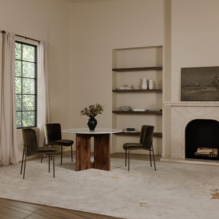 Sophisticated Duo: Slim Metal Dining Chairs