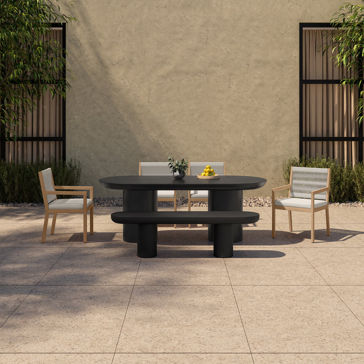 Modern Concrete Garden Sculpture Bench