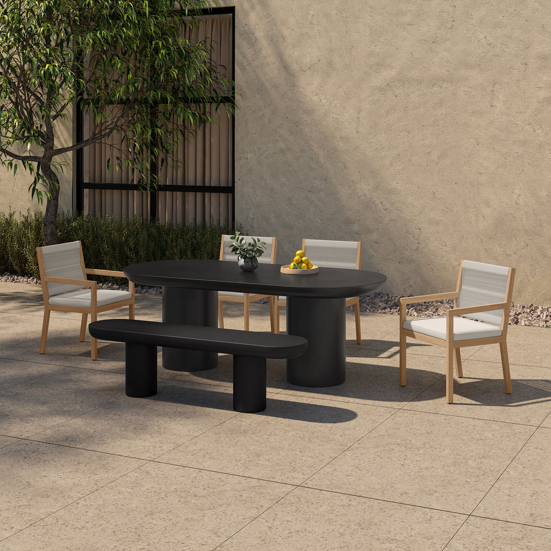 Modern Concrete Garden Sculpture Bench