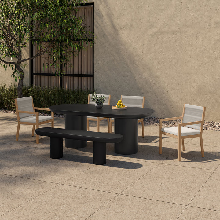 Modern Concrete Garden Sculpture Bench
