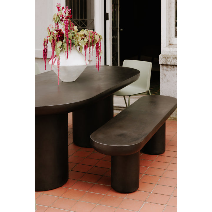 Modern Concrete Garden Sculpture Bench
