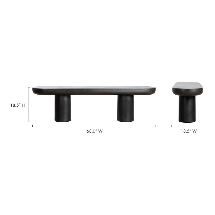 Modern Concrete Garden Sculpture Bench