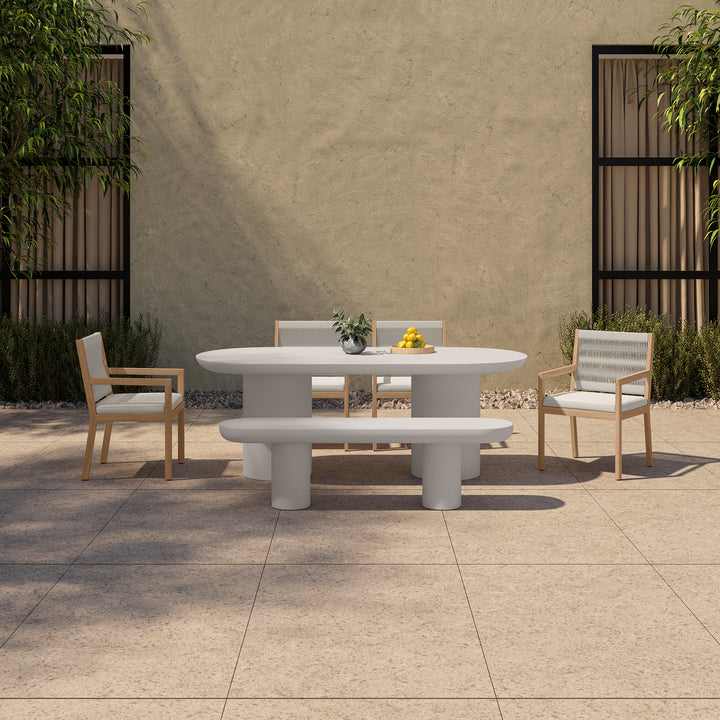 Modern Concrete Garden Sculpture Bench