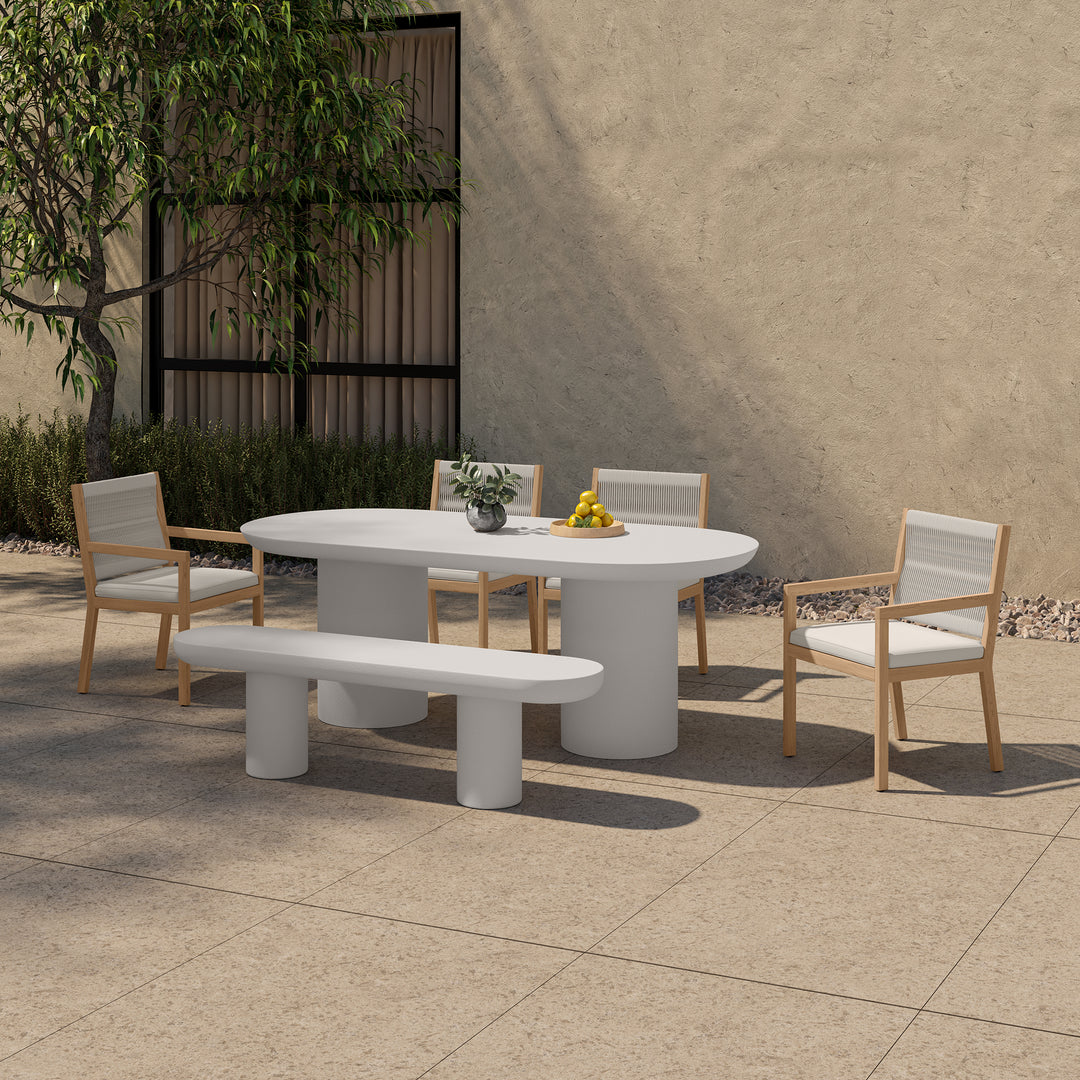 Modern Concrete Garden Sculpture Bench