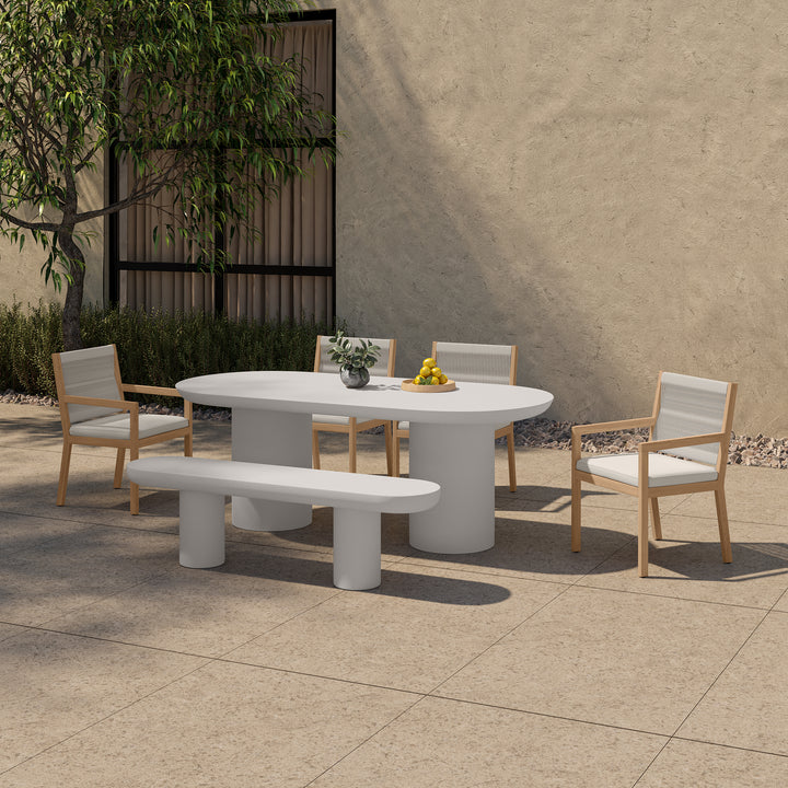 Modern Concrete Garden Sculpture Bench