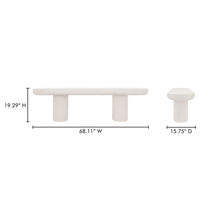 Modern Concrete Garden Sculpture Bench