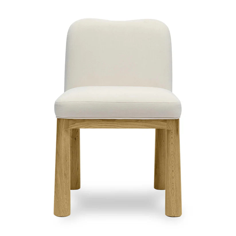 Sierra Cream Velvet Oak Dining Chair