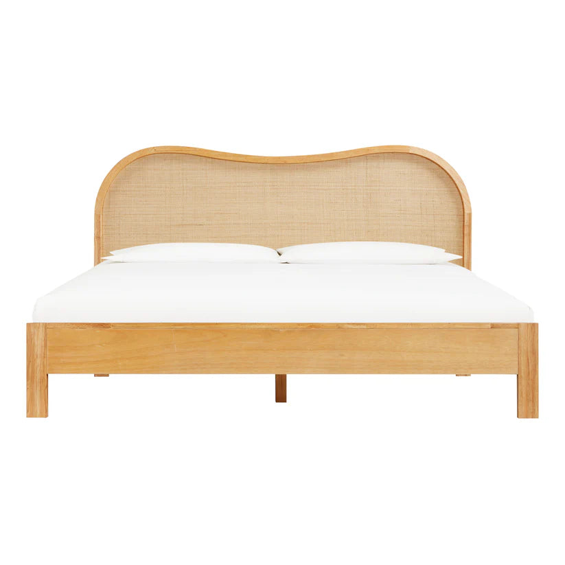 Gala Natural Wood & Rattan King Bed