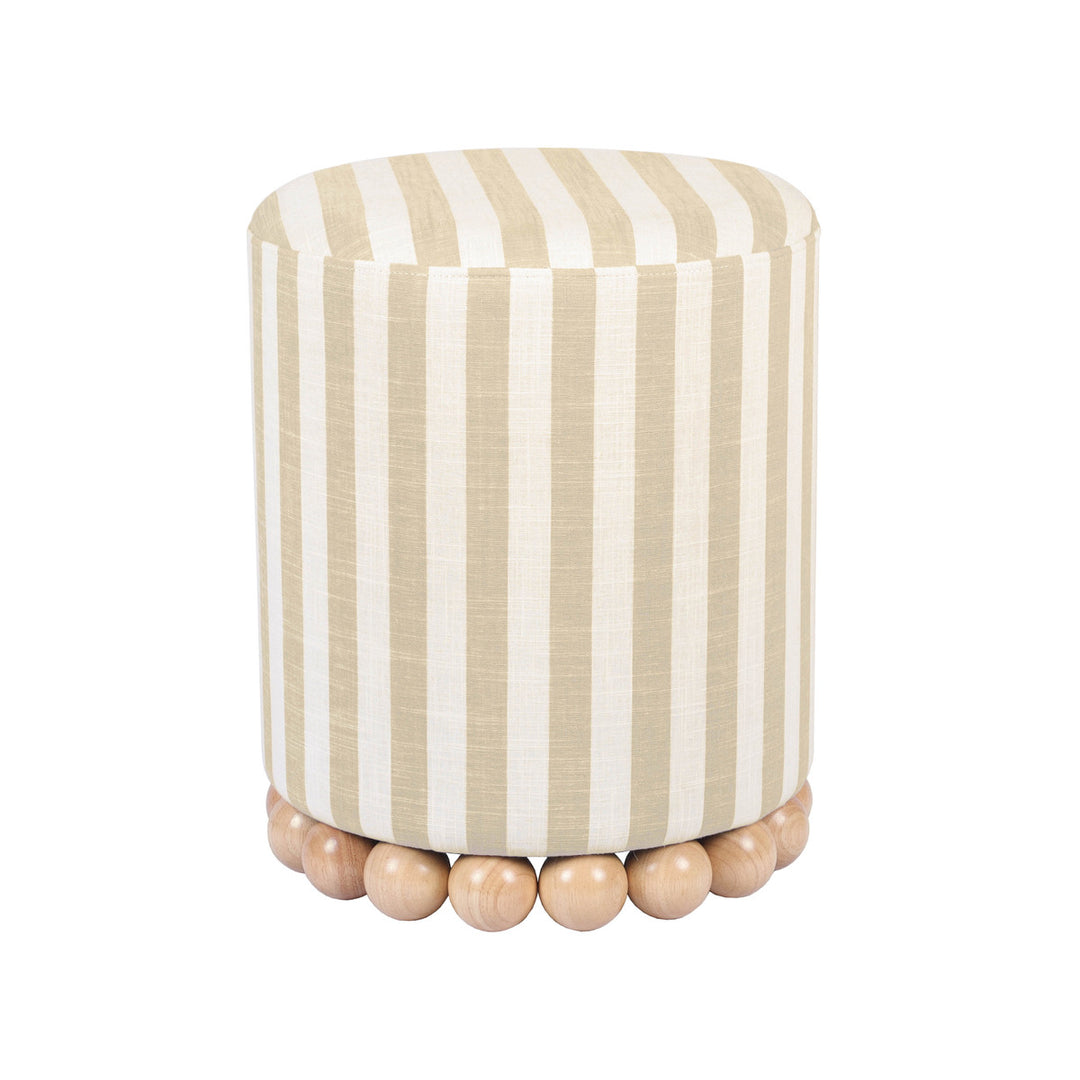 Bell Beige Striped Ottoman