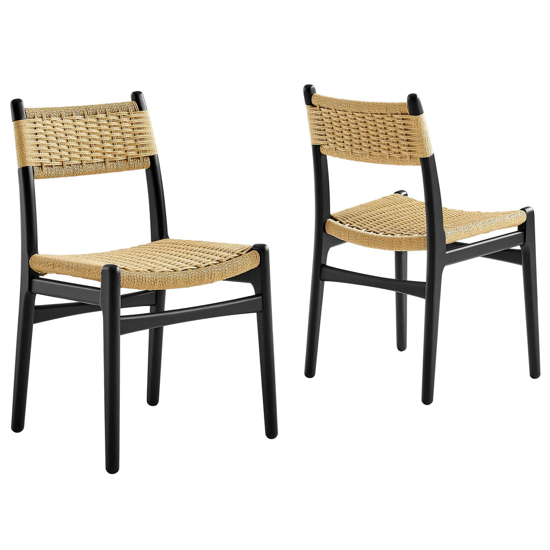 Sumna Black & Natural Dining Side Chairs - Set of 2