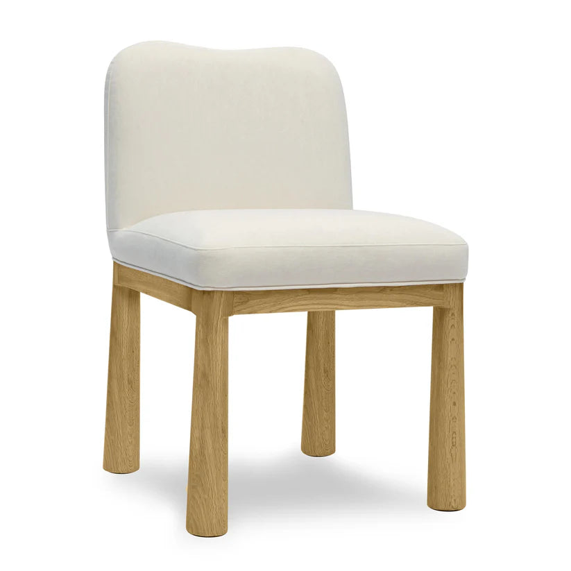 Sierra Cream Velvet Oak Dining Chair