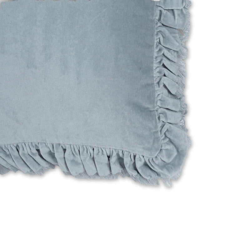 Arina Distressed Blue Velvet Pillow - 20" x 20"