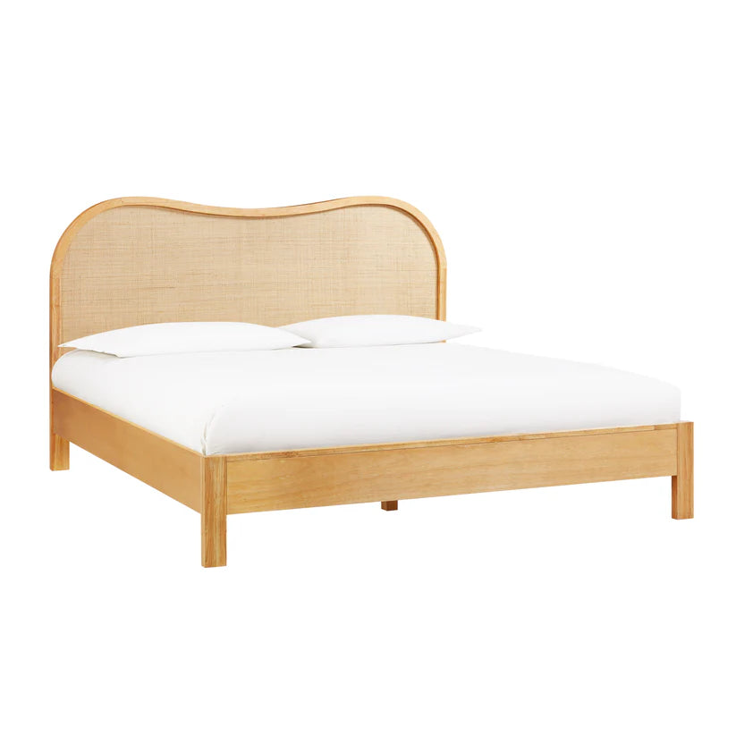 Gala Natural Wood & Rattan King Bed