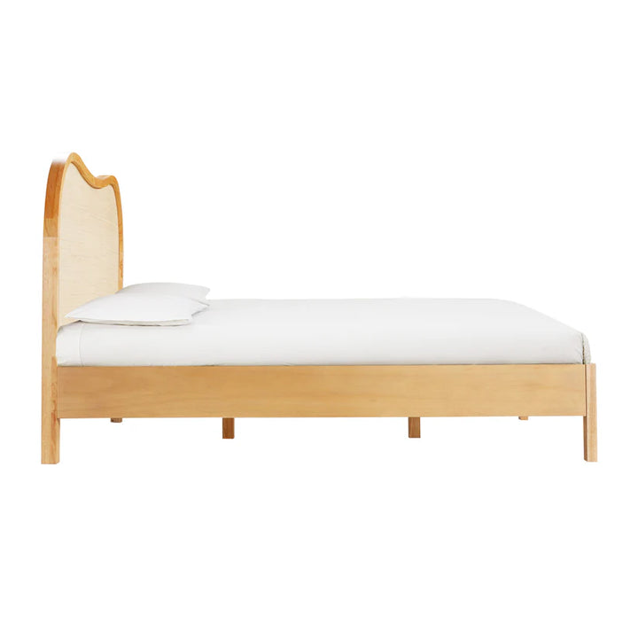 Gala Natural Wood & Rattan King Bed