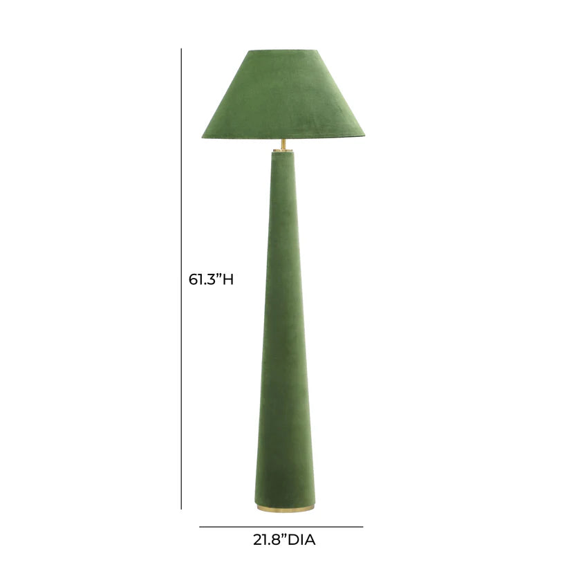 Greta Velvet Floor Lamp - Green