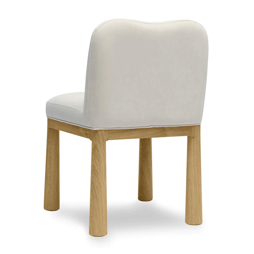 Sierra Cream Velvet Oak Dining Chair