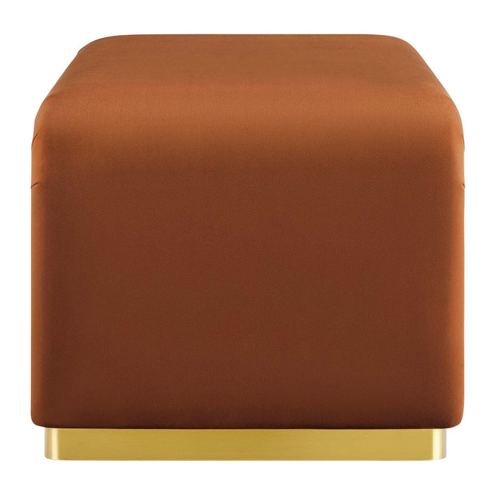 Dell Performance Velvet Waterfall Ottoman - Brass Rust