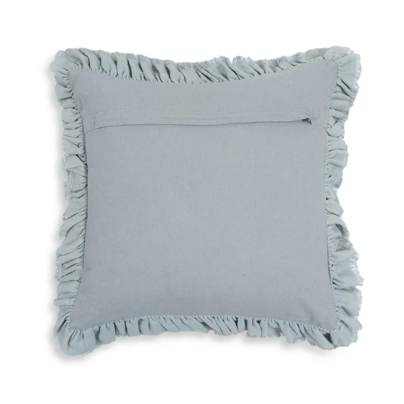 Arina Distressed Blue Velvet Pillow - 20" x 20"