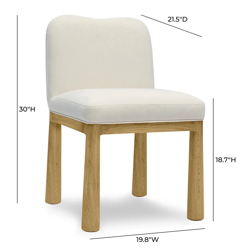 Sierra Cream Velvet Oak Dining Chair