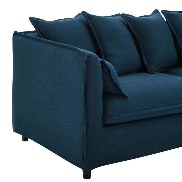 Valona Slipcover Fabric Sofa - Azure