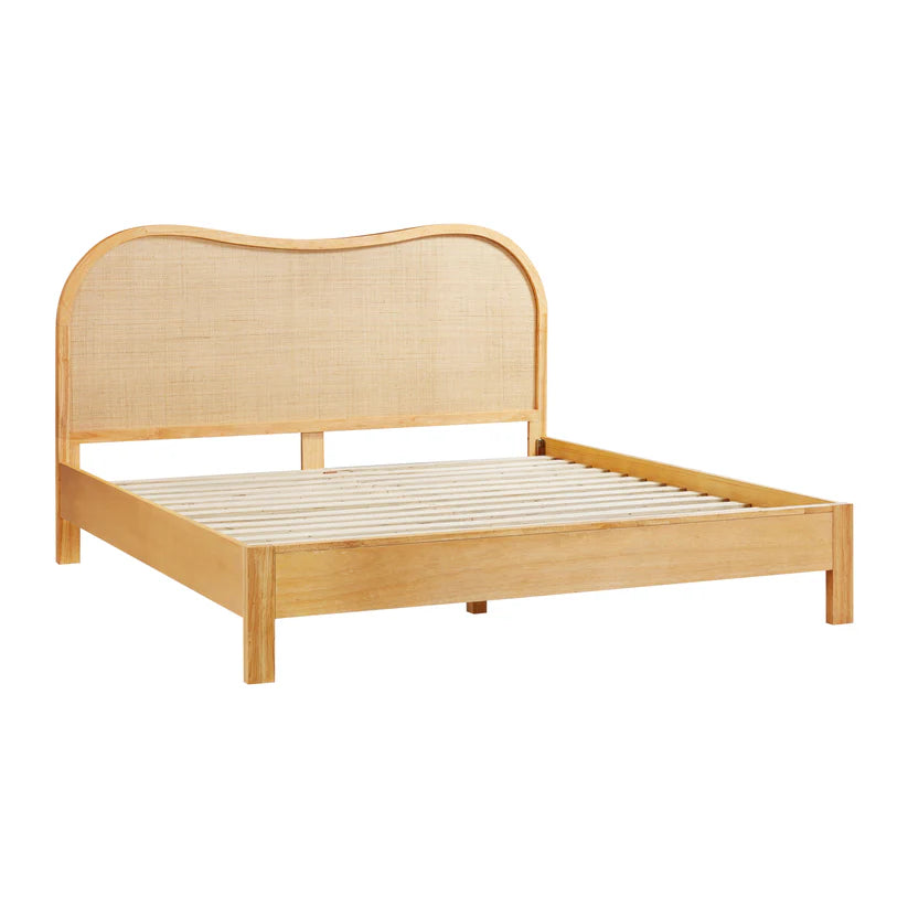 Gala Natural Wood & Rattan King Bed