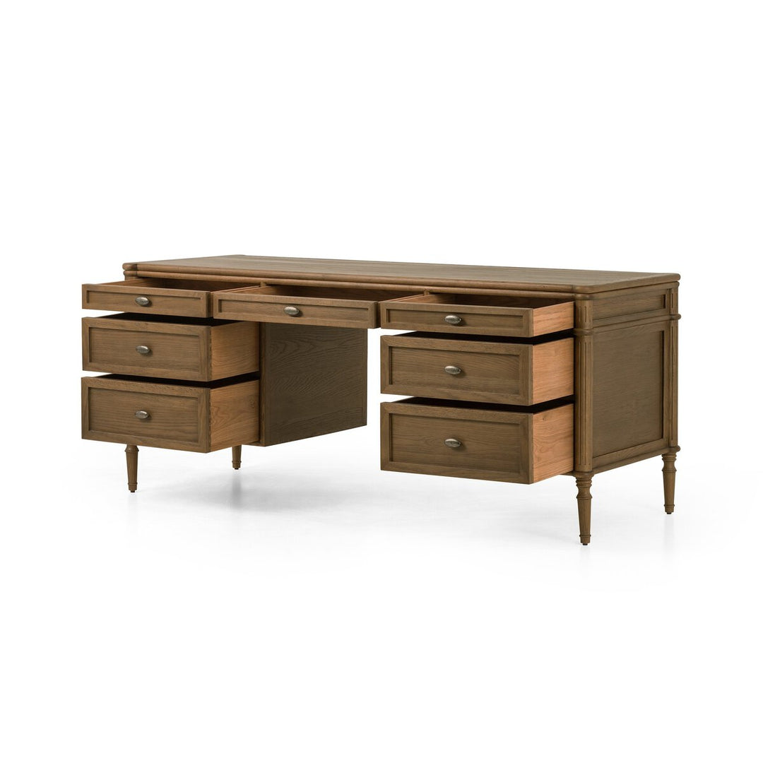 Louise Exectutive Desk - Toasted Oak