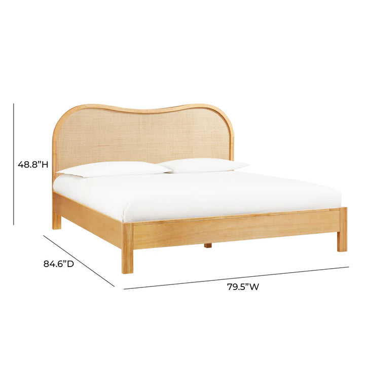 Gala Natural Wood & Rattan King Bed