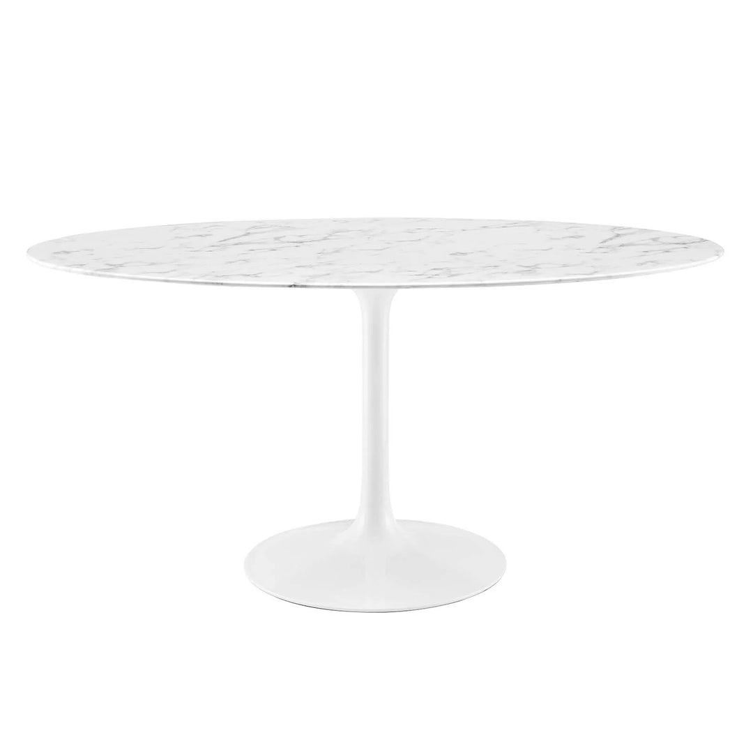 Pila 60" Oval Artificial Marble Dining Table