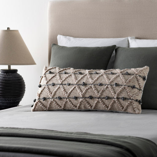 Anders ADR-009 14"L x 32"W Farmhouse Cottage Lumbar Pillow