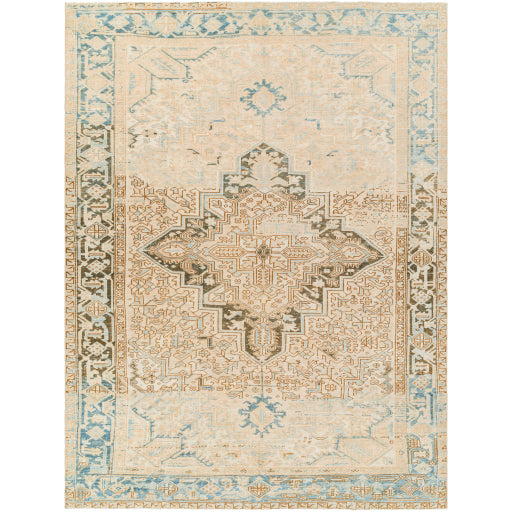 Antique Opulent Oriental Artisan-Knotted Accent Rug