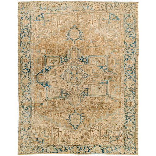 Antique One of a Kind Artisanal Azure Area Rug