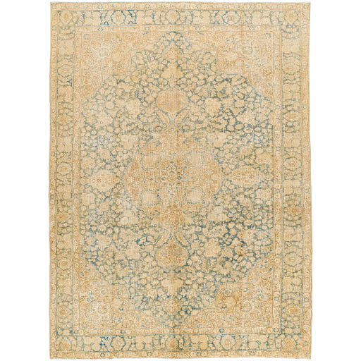 Singular Artisanal Azure Knots Handwoven Rug