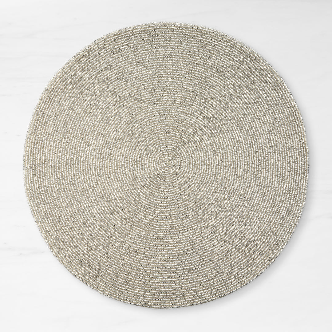 Silver Beaded Round Placemat