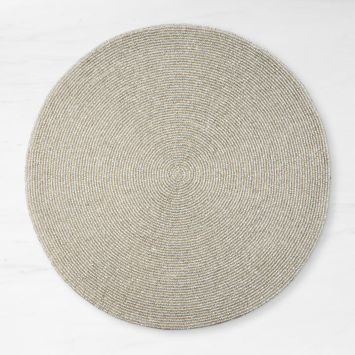 Silver Beaded Round Placemat
