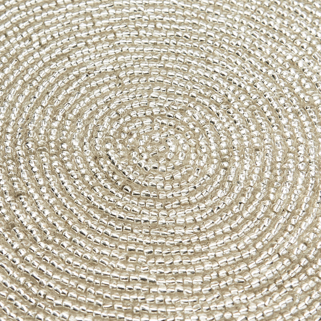 Silver Beaded Round Placemat