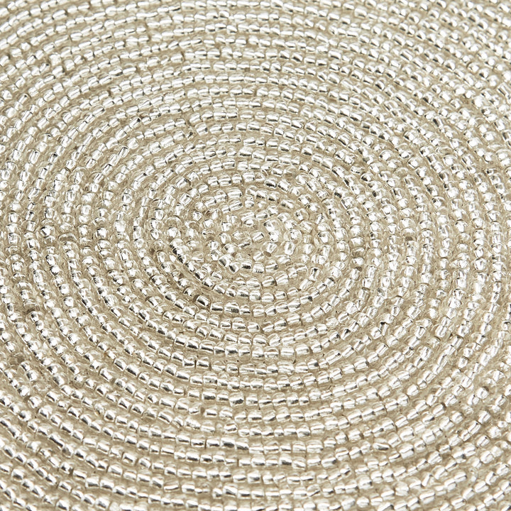 Silver Beaded Round Placemat
