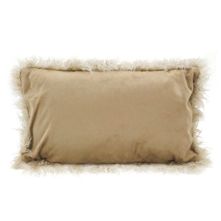Ciah Mongolian Rectangular Faux Fur Pillow Cover With Insert-20"x12"