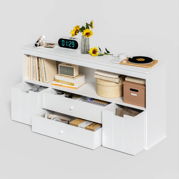 Anjulie Kids Bookcase Toy Storage Organizer With 2 Drawers And 2 Bins