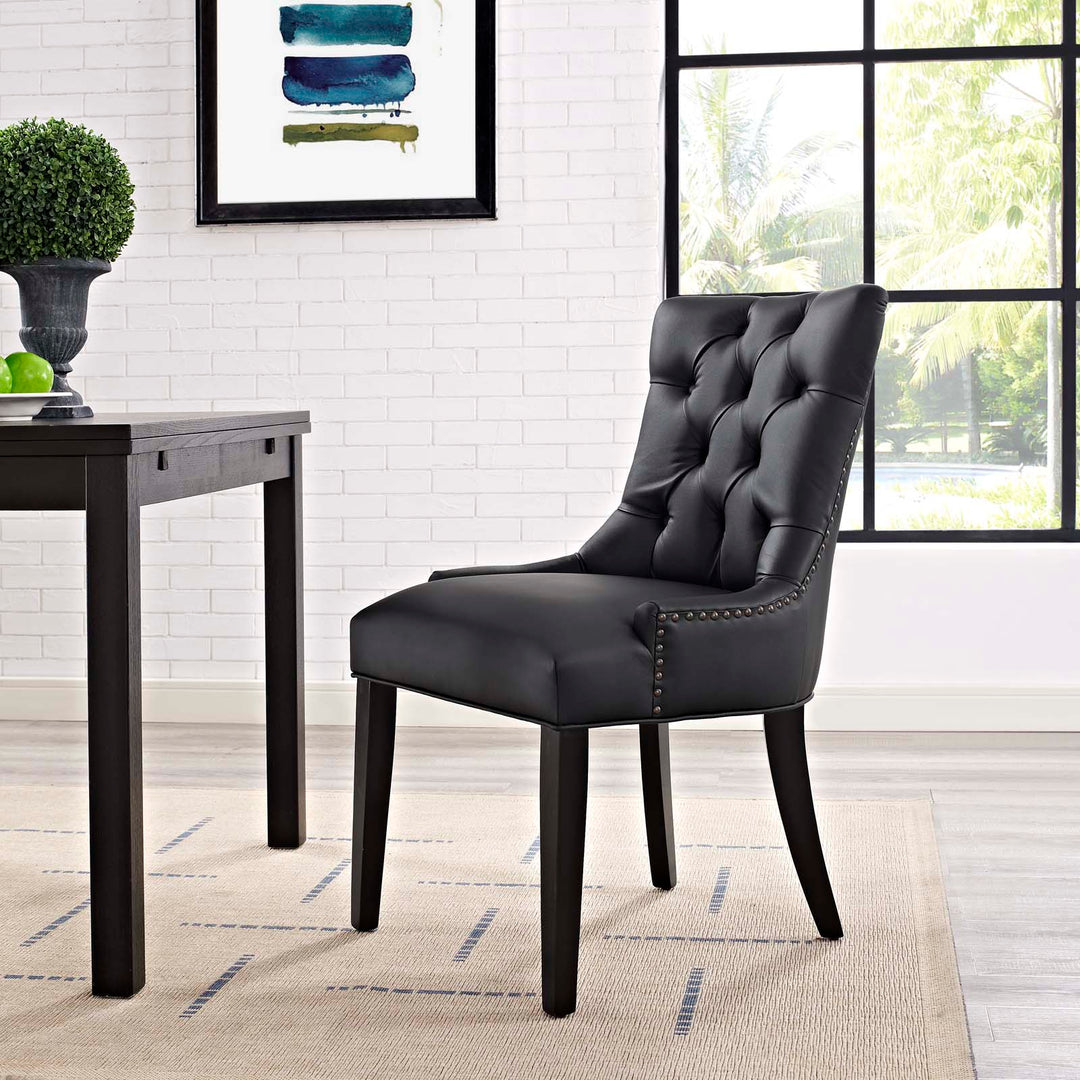 Grant Tufted Vegan Leather Dining Chair - Black