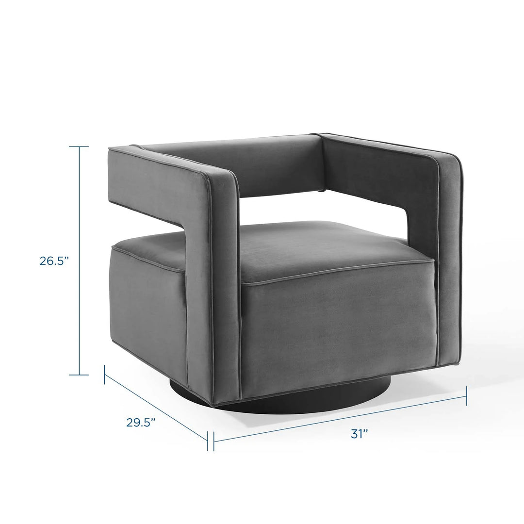 Stryker Performance Velvet Swivel Armchair