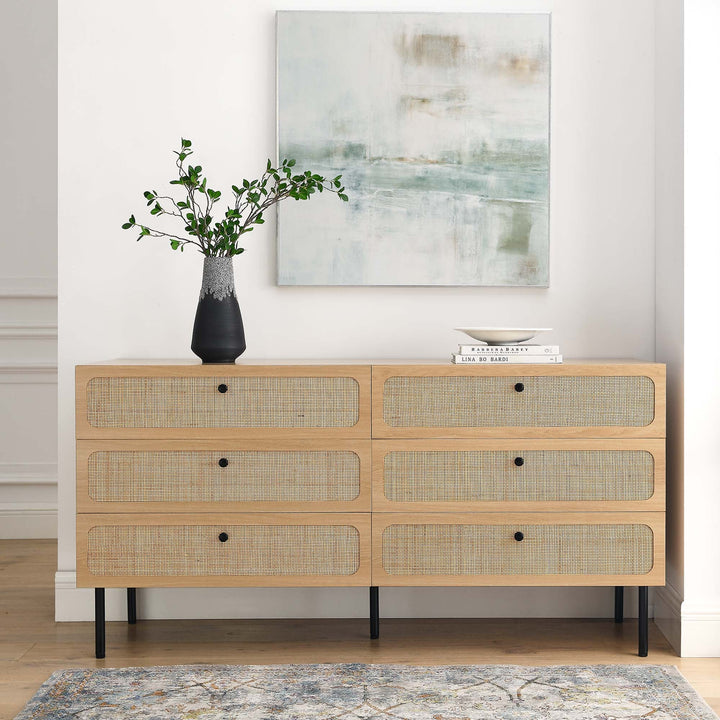 Charlotte 6-Drawer Dresser in Oak