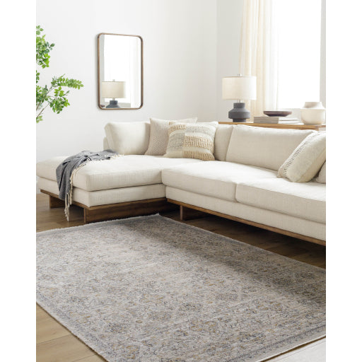 Ren Beige Medallion Machine Woven Rug