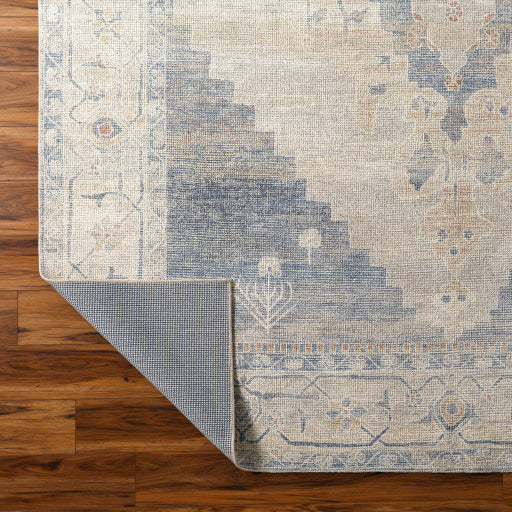 Luca Beige Botanical Machine Woven Runner Rug