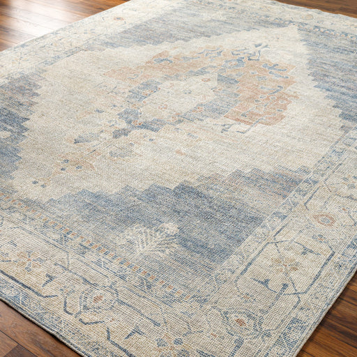 Luca Beige Botanical Machine Woven Runner Rug