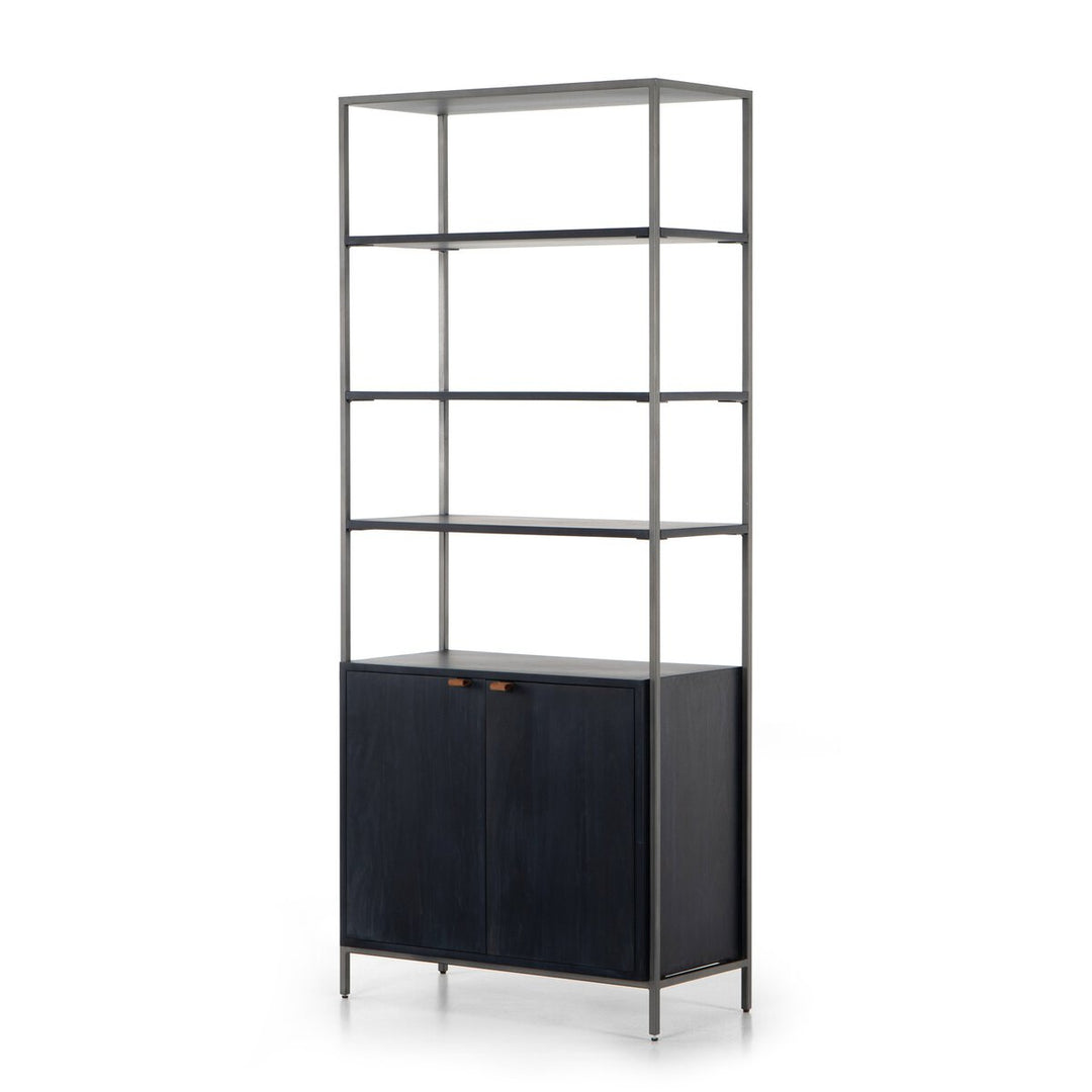 Trista Black Wide Bookcase