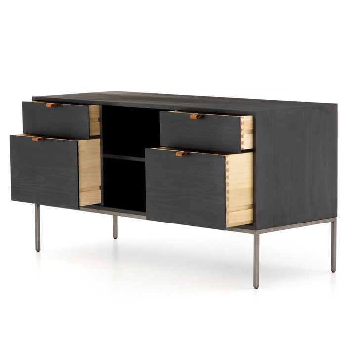 Trista Black Modular Filing Credenza