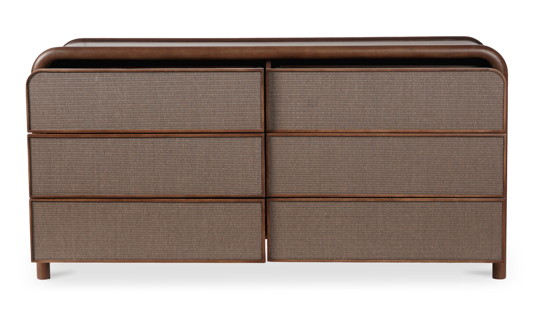 Rita 6 Drawer Dresser - Warm Brown