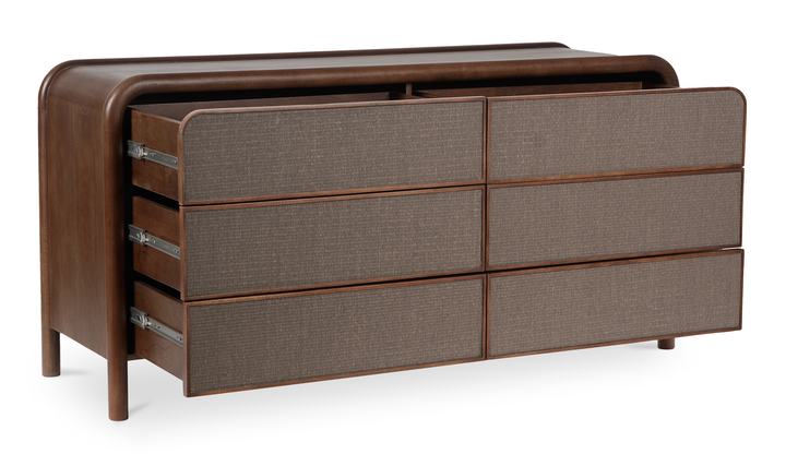 Rita 6 Drawer Dresser - Warm Brown