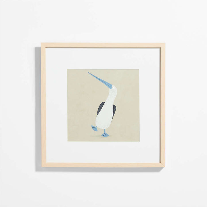Blue Footed Bird Framed Wall Art Print